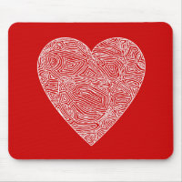 Scribbleprint Herz Mousepad