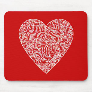 Scribbleprint Herz Mousepad