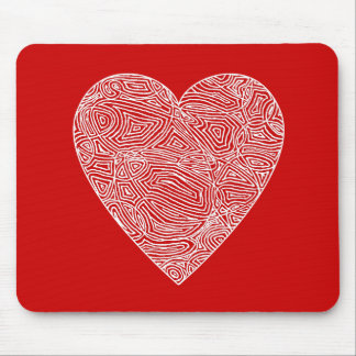 Scribbleprint Herz Mousepad