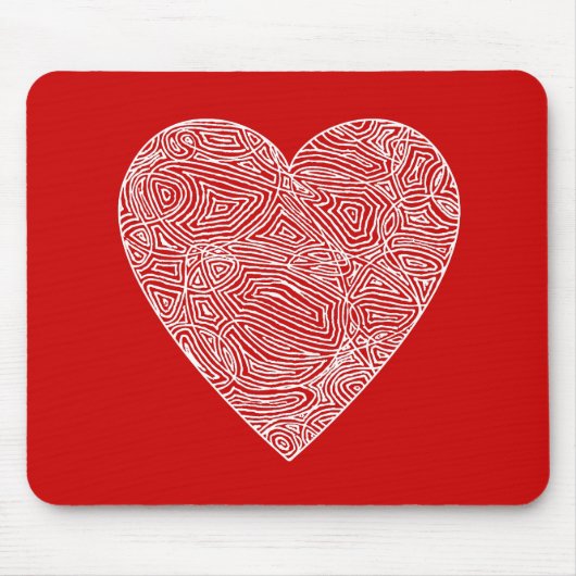 Scribbleprint Herz Mousepad (Vorne)