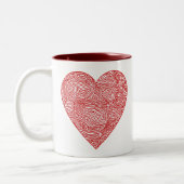 Scribbleprint Herz Zweifarbige Tasse (Links)