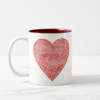 Scribbleprint Herz Zweifarbige Tasse