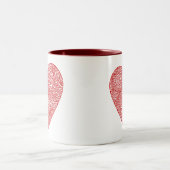 Scribbleprint Herz Zweifarbige Tasse (Mittel)