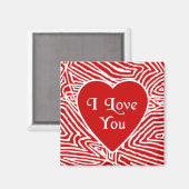 Scribbleprint I Liebe You Heart Magnet (Vorderseite/Rückseite)
