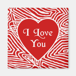 Scribbleprint I Liebe You Heart Magnet