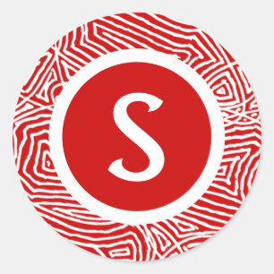 Scribbleprint Initiale Runder Aufkleber