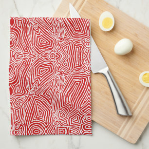 Scribbleprint Muster Red Kittuch Geschirrtuch