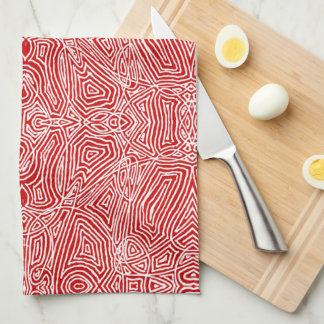 Scribbleprint Muster Red Kittuch Geschirrtuch