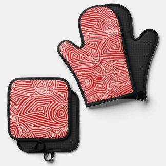 Scribbleprint Ofenhandschuh & Topflappen-Set