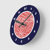 Scribbleprint Rot Runde Wanduhr (Winkel)