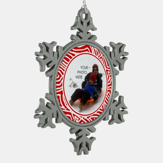 Scribbleprint Schneeflocke Schneeflocken Zinn-Ornament (Links)