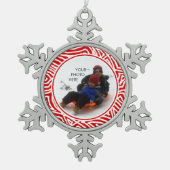 Scribbleprint Schneeflocke Schneeflocken Zinn-Ornament (Vorderseite)