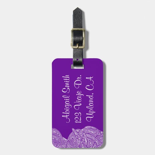 Scribbleprint Waves Gepäckanhänger (Vorderseite vertikal)