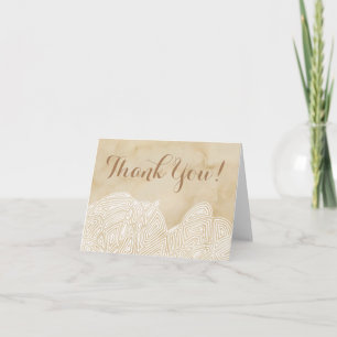 Scribbleprint Waves on Parchment Dankeskarte