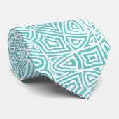 Scribbleprints Aquamarin Neck Tie Krawatte (Gerollt)