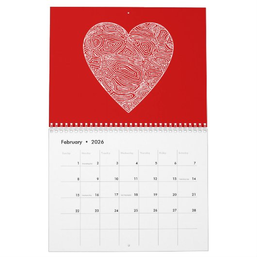 Scribbleprints Calendar (Secular Version) Kalender (Feb 2026)
