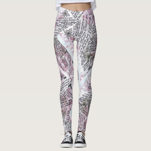 Scribbles auf einem Notebook Leggings (Vorderseite)