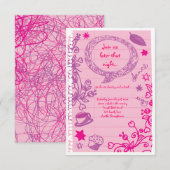 SCRIBBLES AUF NOTEPAPER BAT Mitzvah Party Card Einladung (Vorne/Hinten)