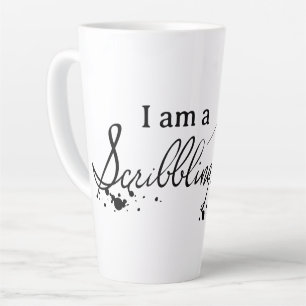 Scribbling Woman Latte Tasse