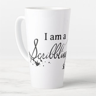 Scribbling Woman Latte Tasse