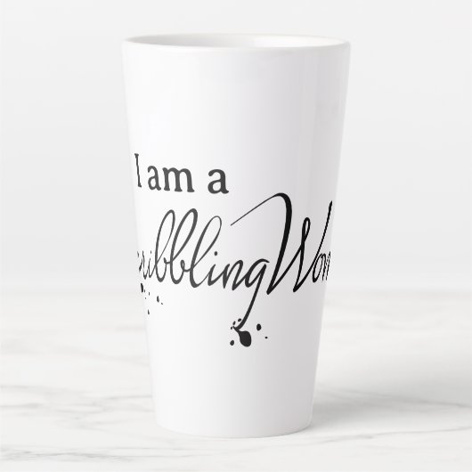 Scribbling Woman Latte Tasse (Vorderseite)