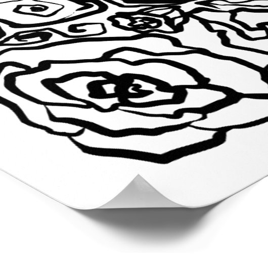 Scribbly Doodles Rose Color Me Poster (Ecke)