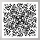 Scribbly Doodles Rose Color Me Poster (Vorne)