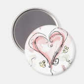 Scribbly Pink Heart Magnet (Vorderseite/Rückseite)