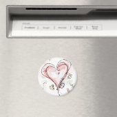 Scribbly Pink Heart Magnet (In Situ (Geschirrspüler))