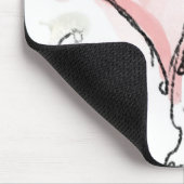 Scribbly Pink Heart Mousepad (Ecke)