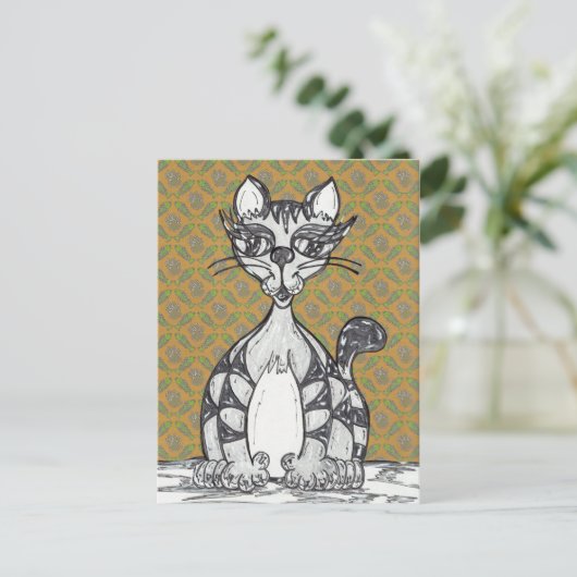 Scribby Cat 21 Postkarte (Stehend Vorderseite)