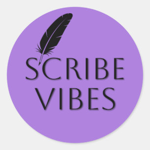 Scribe Vibes Autor Schriftsteller Dichter Runder Aufkleber