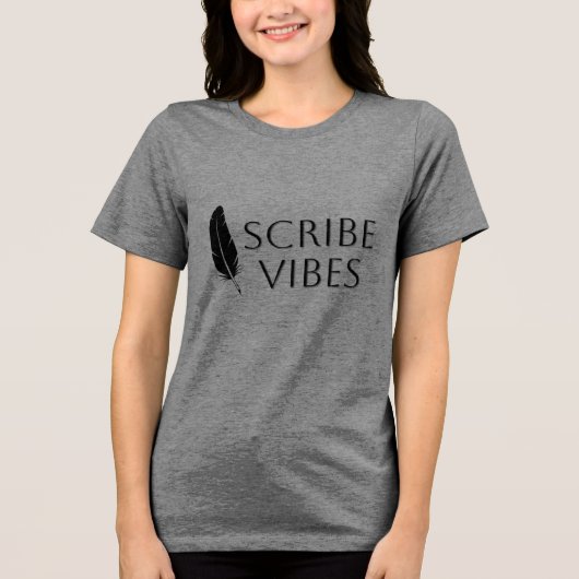 Scribe Vibes Feather Quill Author Writer Poet Tri-Blend Shirt (Vorderseite)
