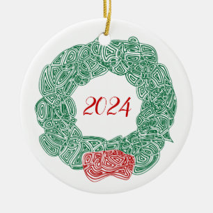 Scribendrucke - Weiß, Rot Keramik Ornament