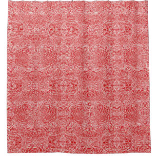 Scribleprints Rot Duschvorhang