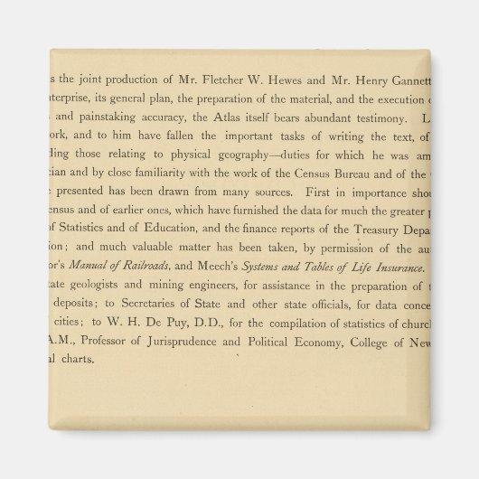 Scribners statistischer Atlas Magnet (Vorne)