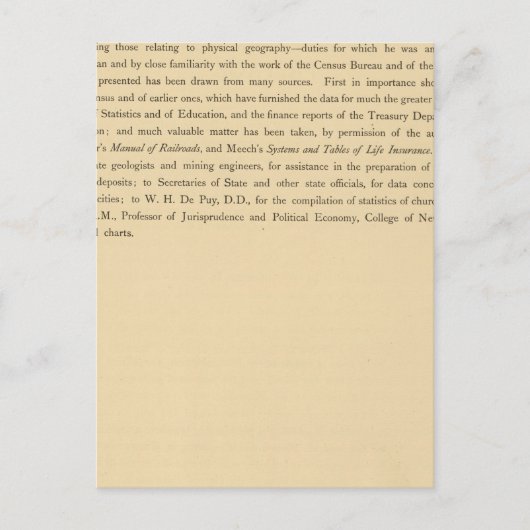 Scribners statistischer Atlas Postkarte (Vorderseite)