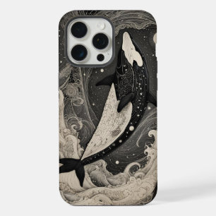 Scrimshaw Breach Whale iPhone Case 15 Pro Max Hülle