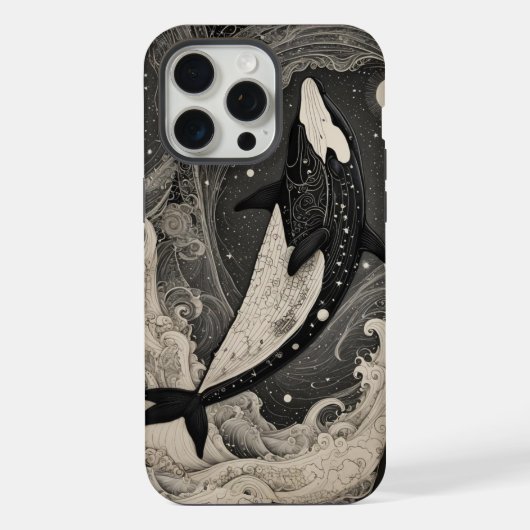 Scrimshaw Breach Whale iPhone Case Hülle (Rückseite)