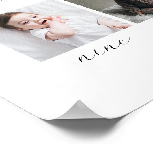 Script 1. Jahr 12 FotoCollage mit Monaten Poster (Ecke)