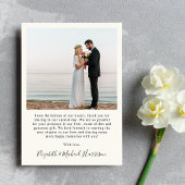 Script 2 Foto Cream Wedding Dankeskarte