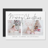 Script 2 Fotos Frohe Weihnachtsfeiertage Magnet (Vorne/Hinten)