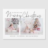 Script 2 Fotos Frohe Weihnachtsfeiertage Magnet (Vorderseite)