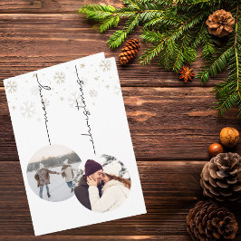 Script 2 Photo Ornaments Simple Merry Christmas Karte