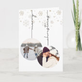Script 2 Photo Ornaments Simple Merry Christmas  Karte (Vorderseite)