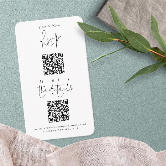 Script 2 QR-Codes für Hochzeitdetails UAWG Begleitkarte