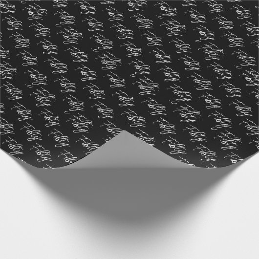 Script 50. Geburtstag schwarz Geschenkpapier (Ecke)