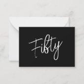 Script 50. Geburtstag schwarz Mitteilungskarte (Vorderseite)