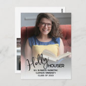 Script 5 Foto Abschluss Ankündigung Postkarte (Vorne/Hinten)