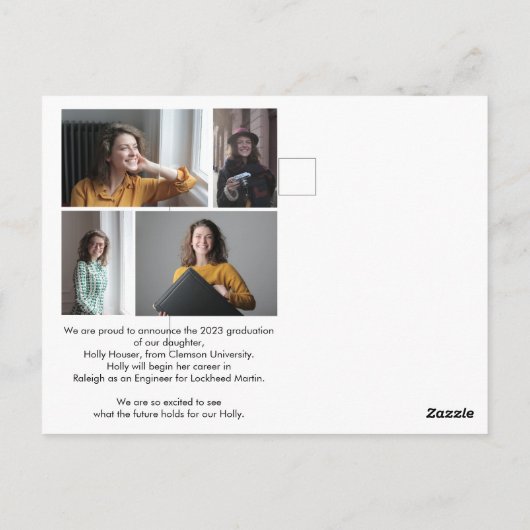 Script 5 Foto Abschluss Ankündigung Postkarte (Rückseite)